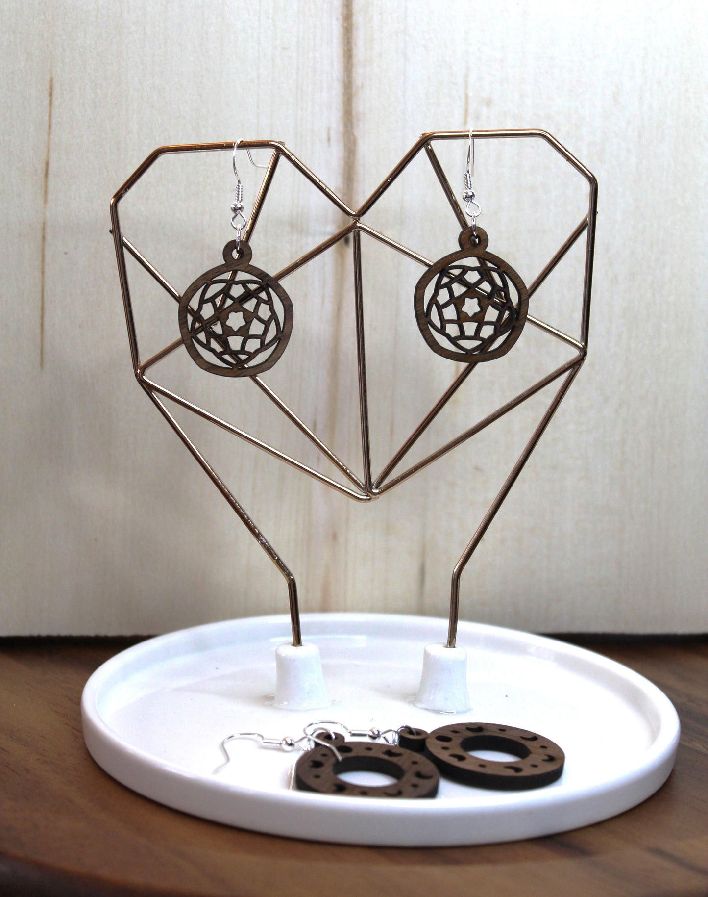 Floral Wheel Dangle Earrings
