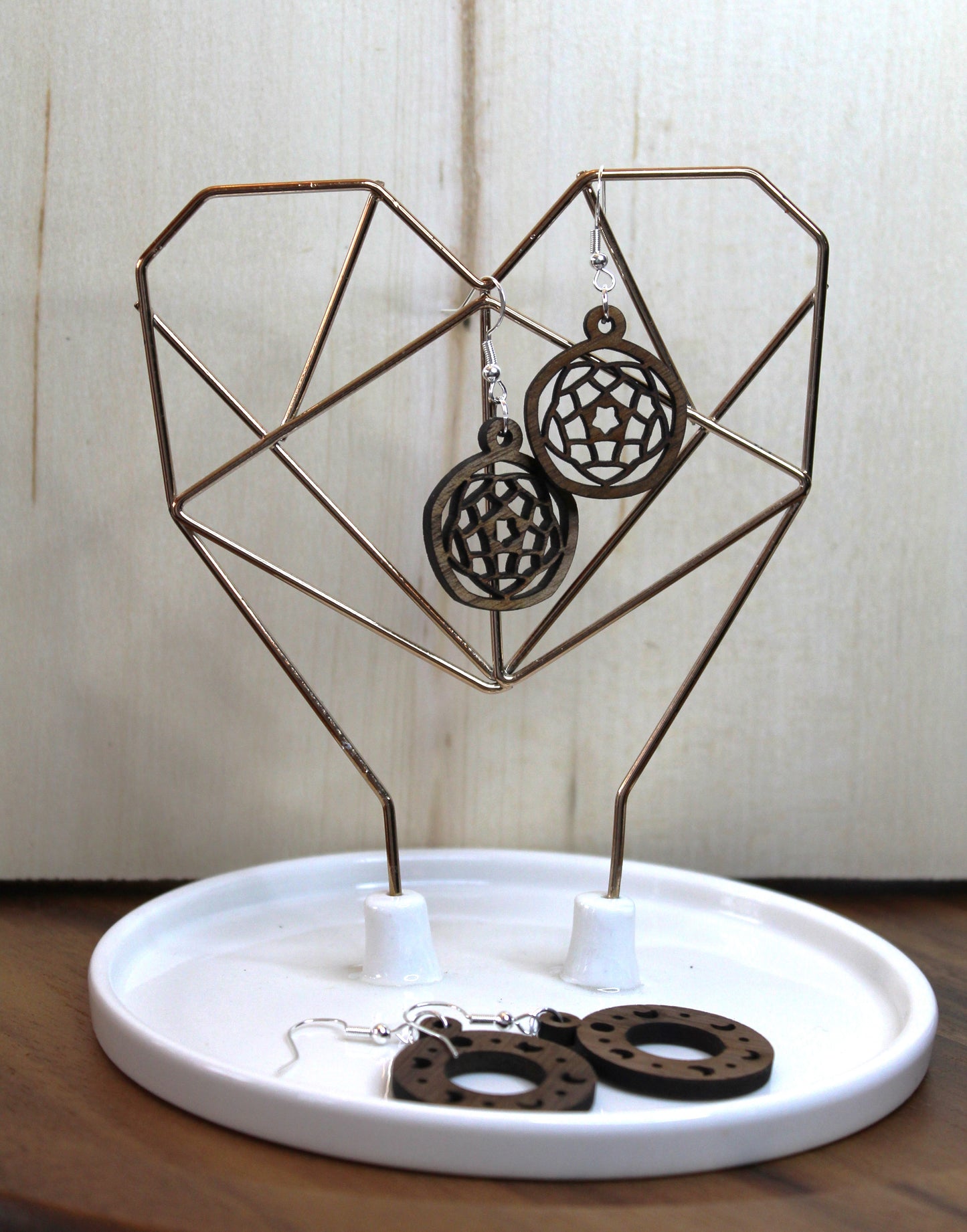 Floral Wheel Dangle Earrings