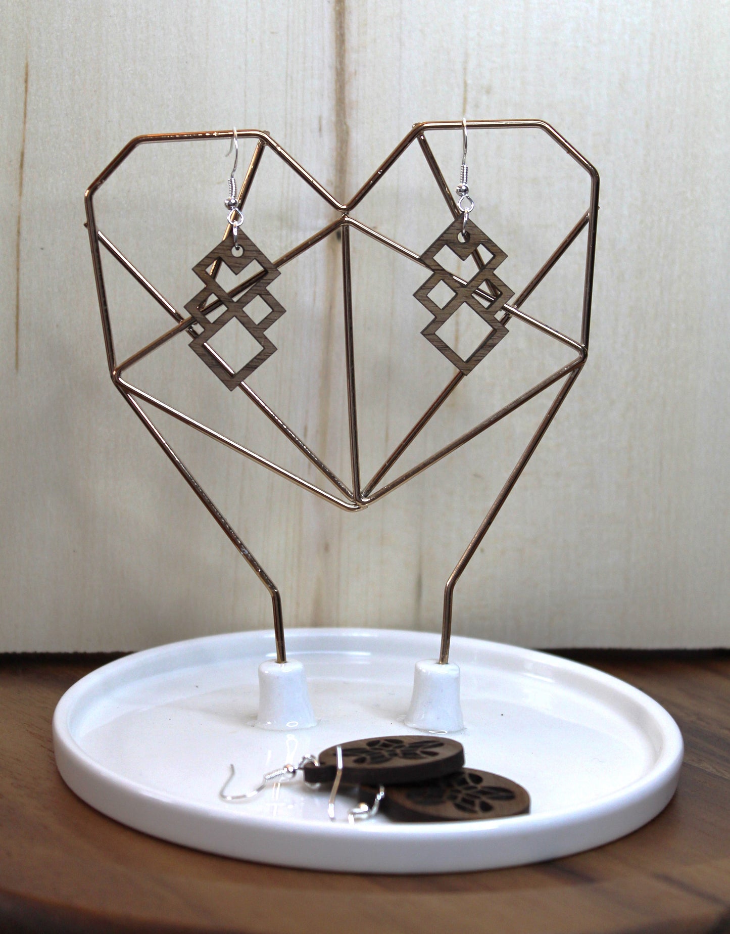 Diamond Bar Dangle Earrings