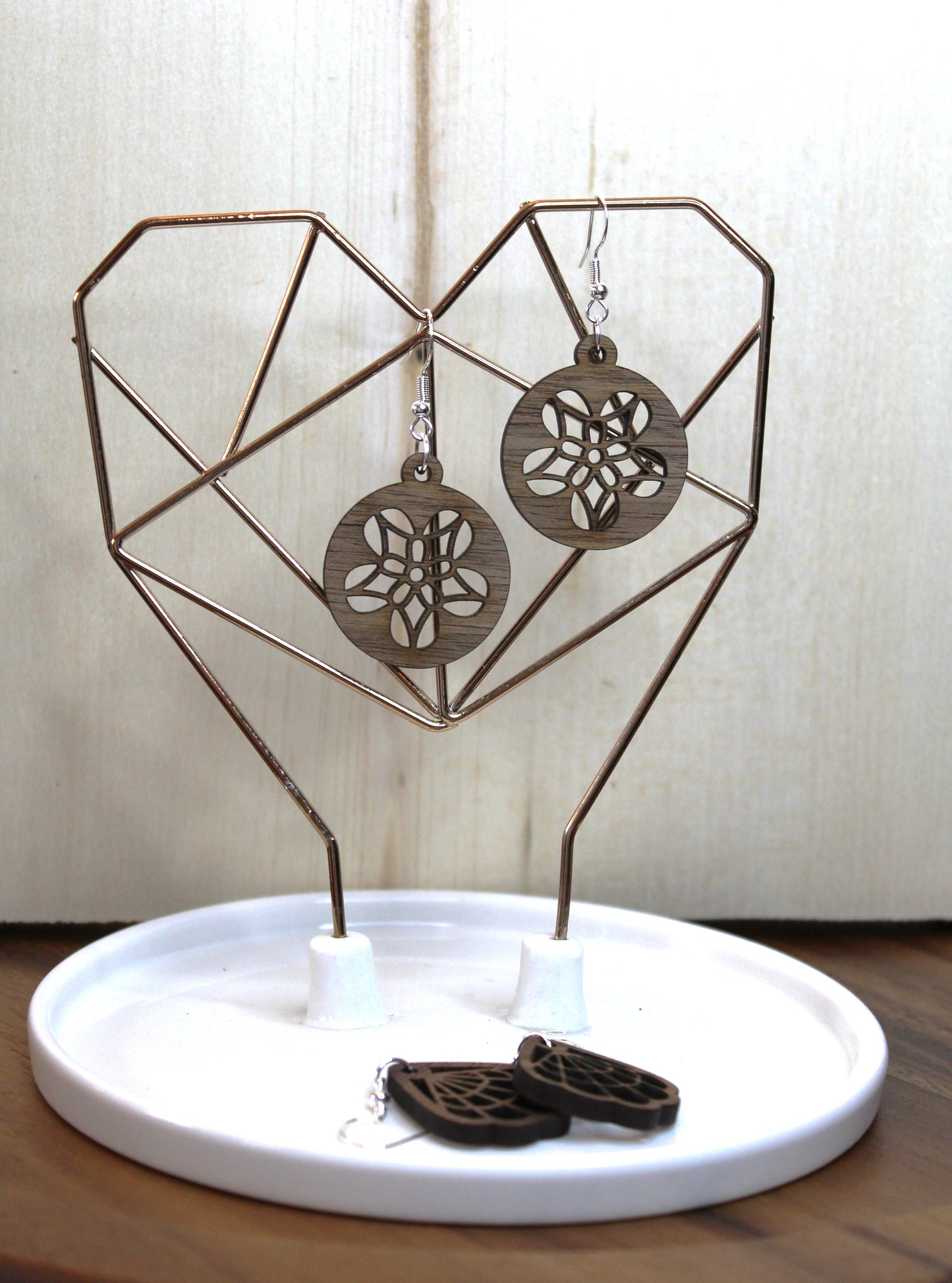Floral Circle Dangle Earrings