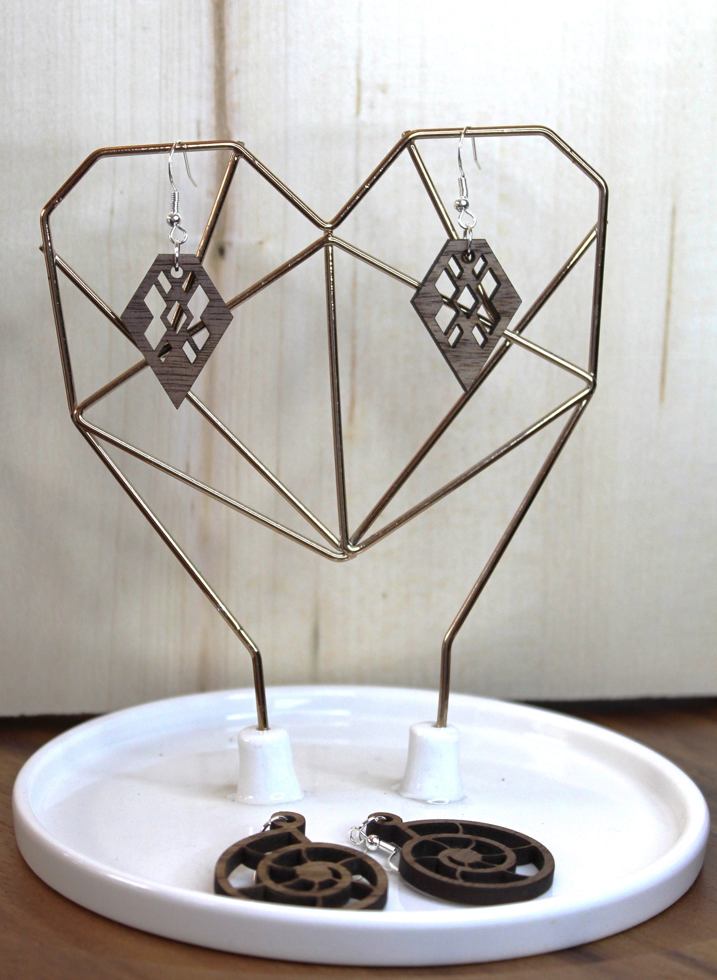 Geometric Diamond Dangle Earrings