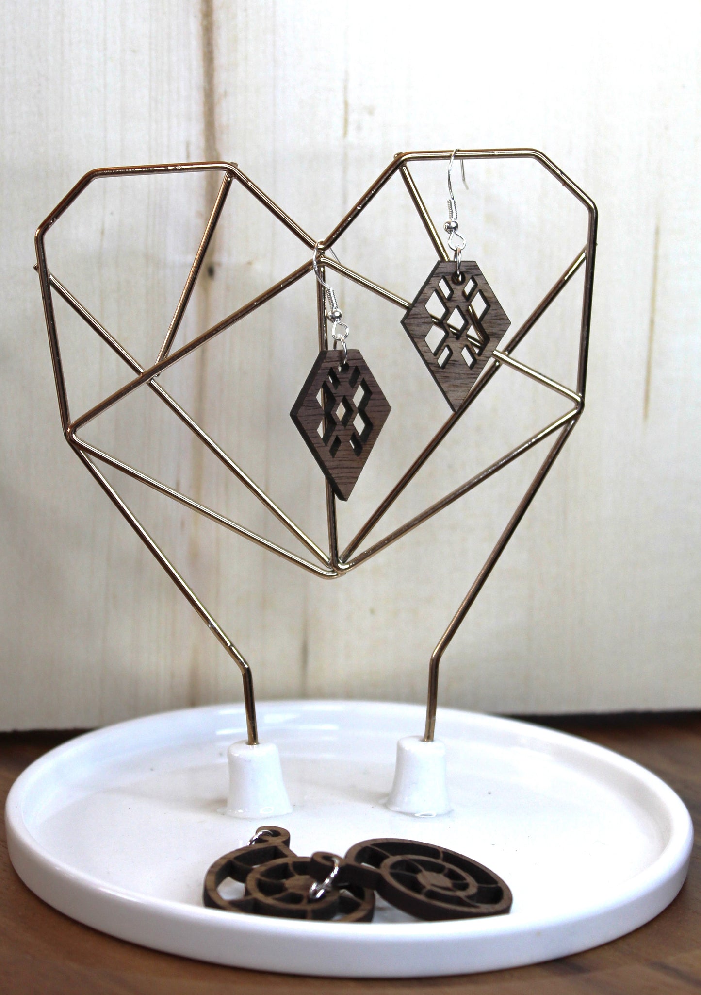 Geometric Diamond Dangle Earrings