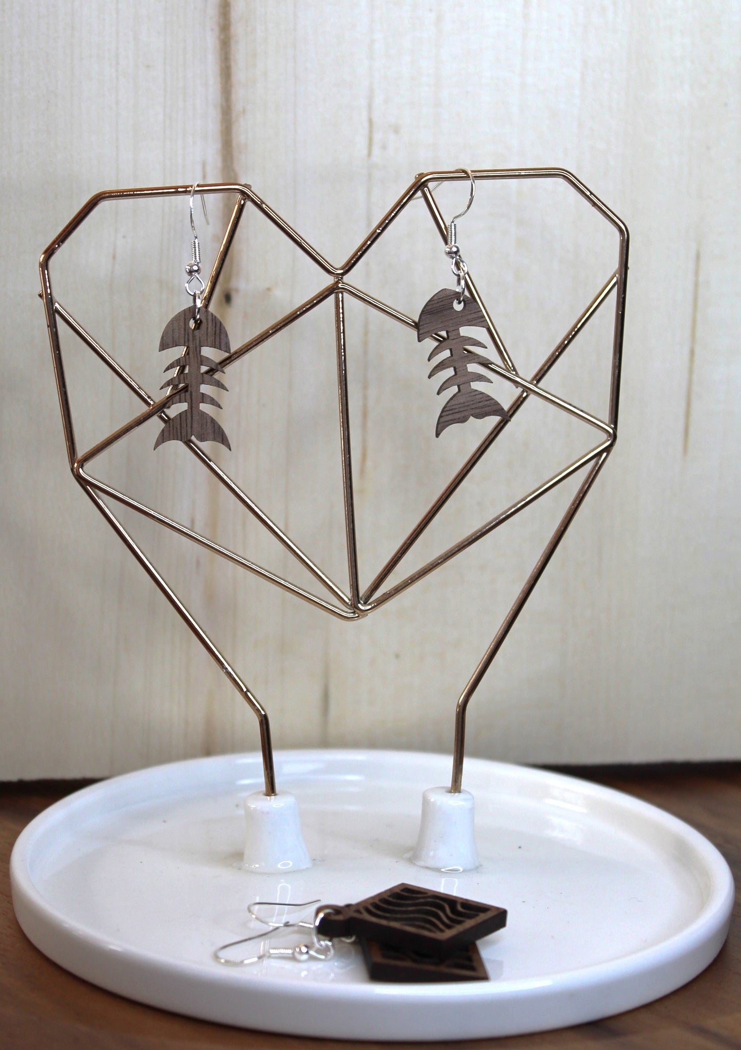 Fish Bone Dangle Earrings