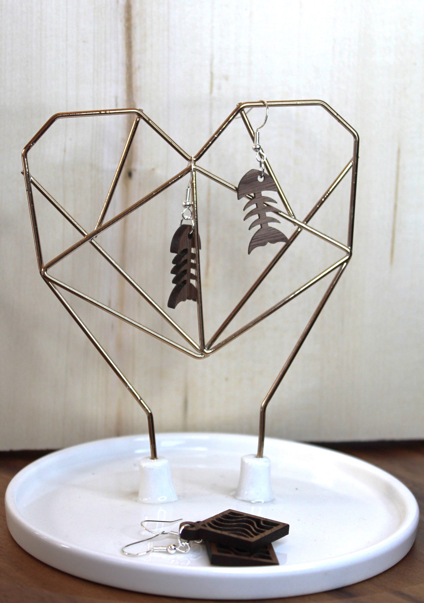Fish Bone Dangle Earrings