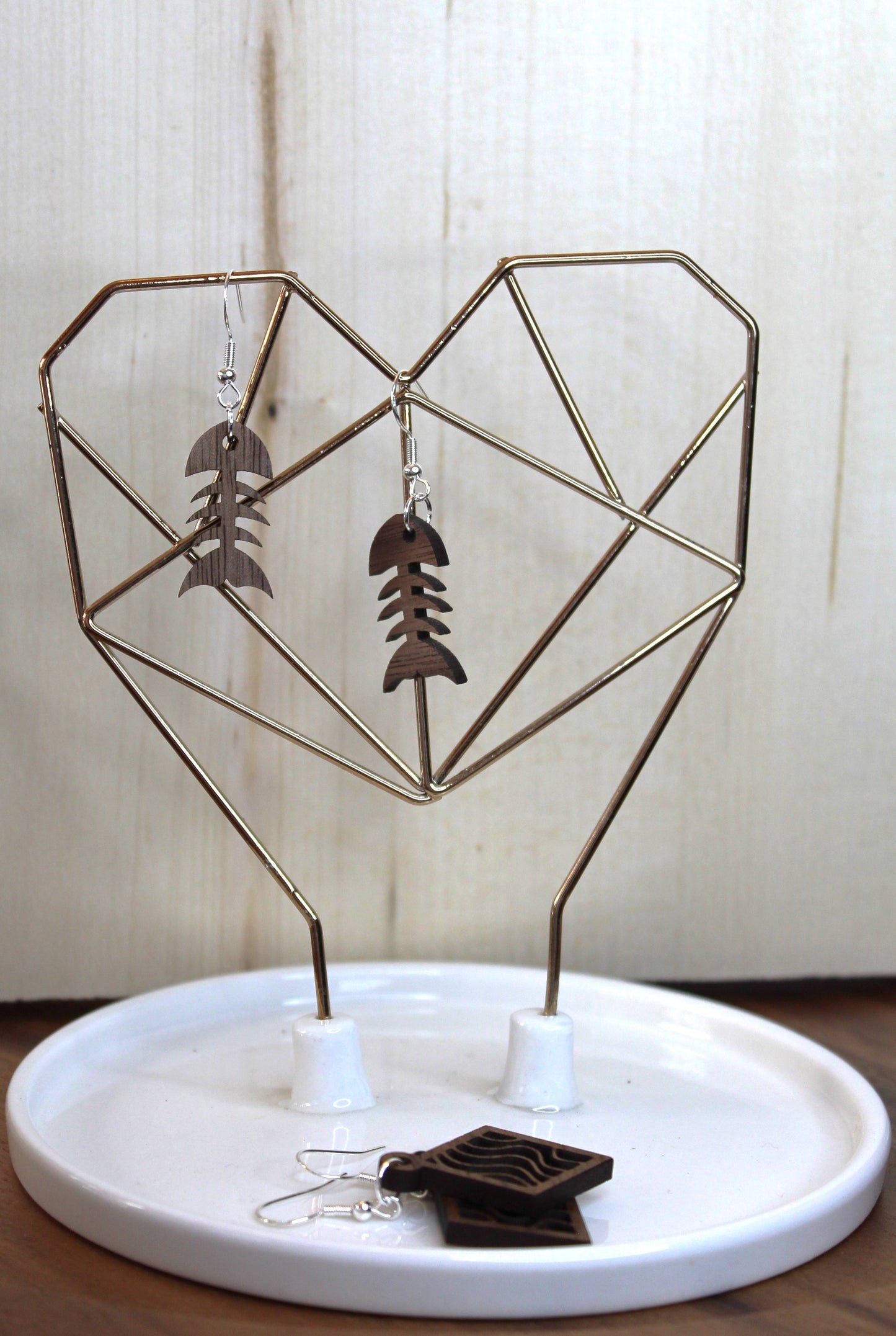 Fish Bone Dangle Earrings
