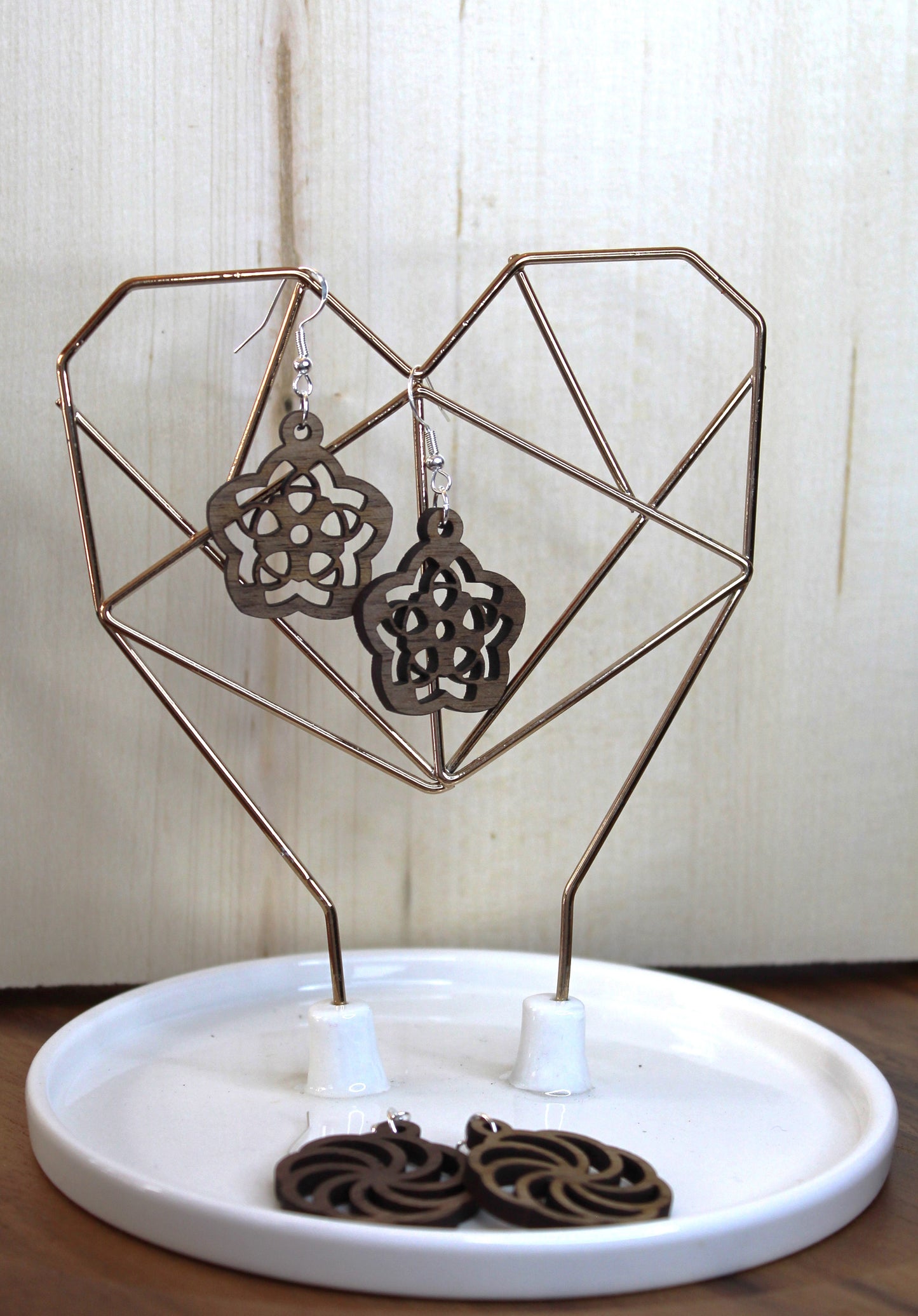 Geometric Flower Dangle Earrings