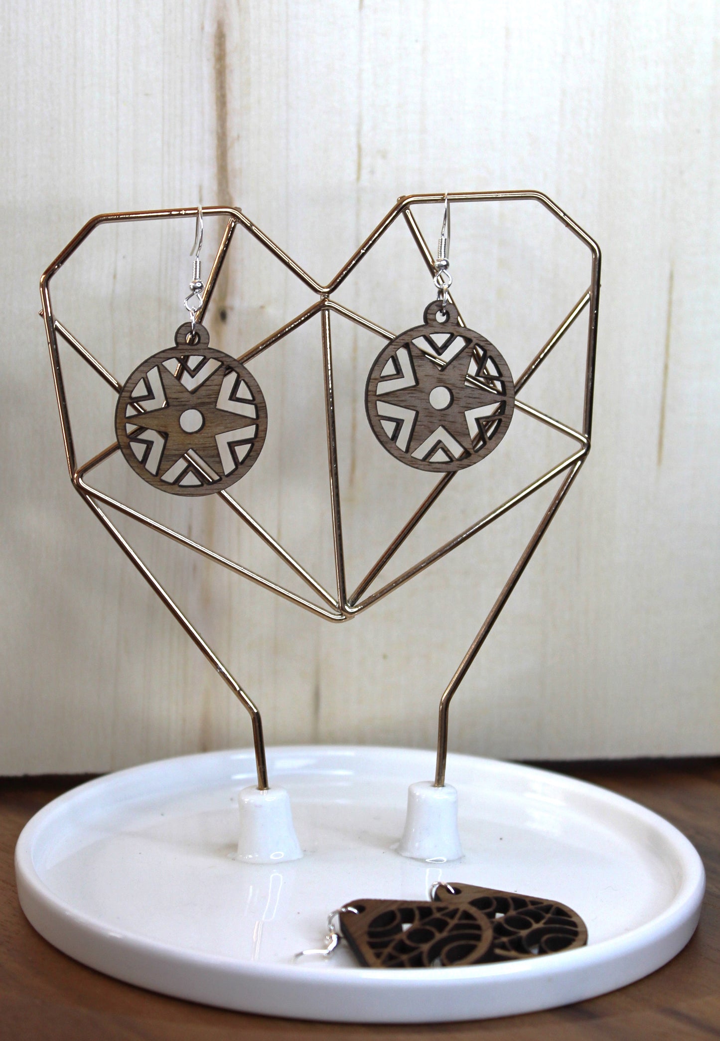 Star Wheel Dangle Earrings