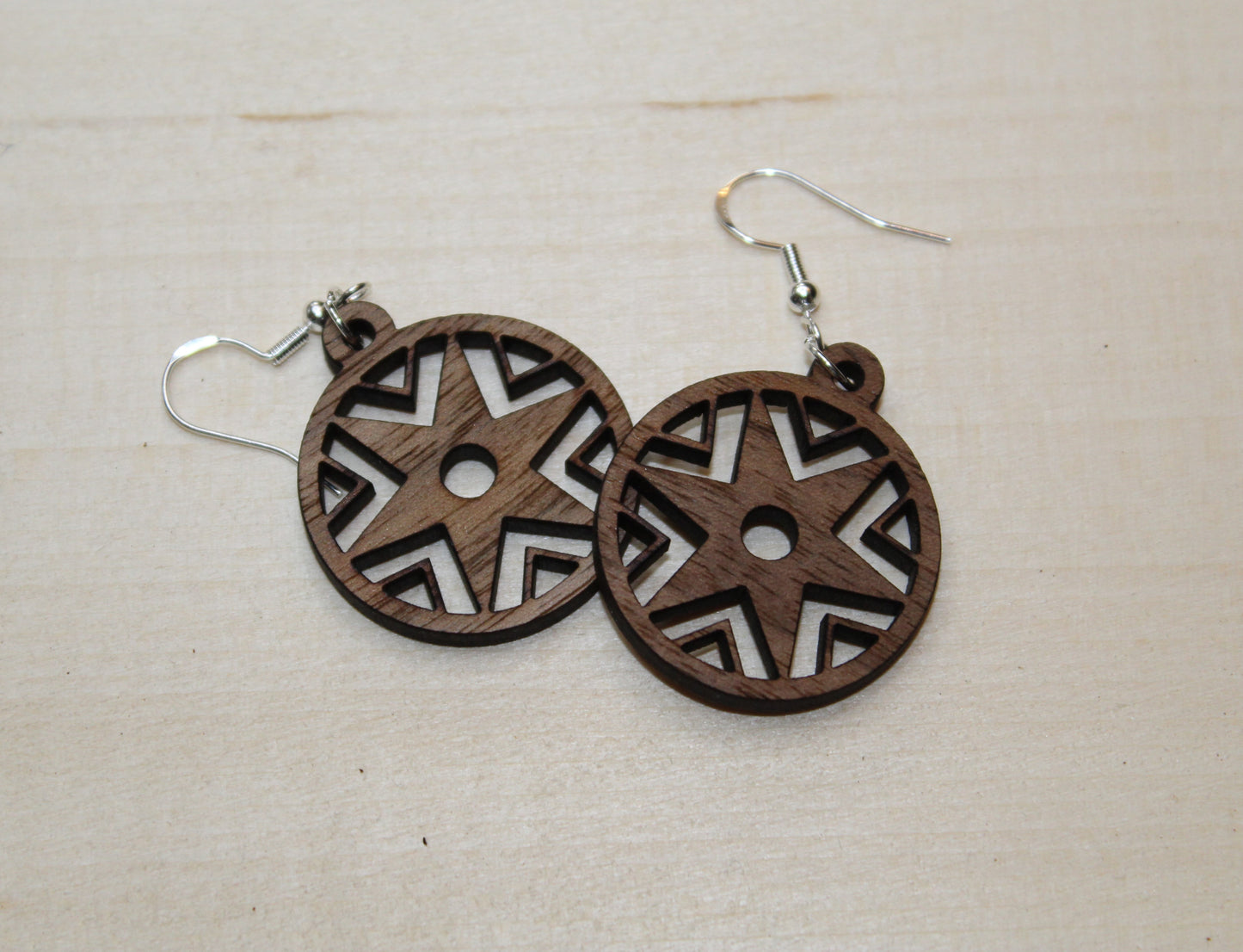 Star Wheel Dangle Earrings