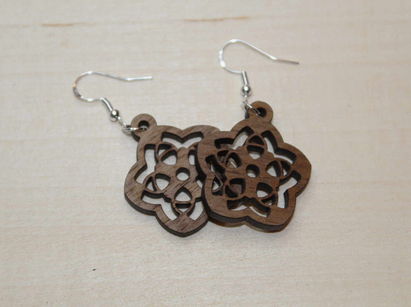 Geometric Flower Dangle Earrings