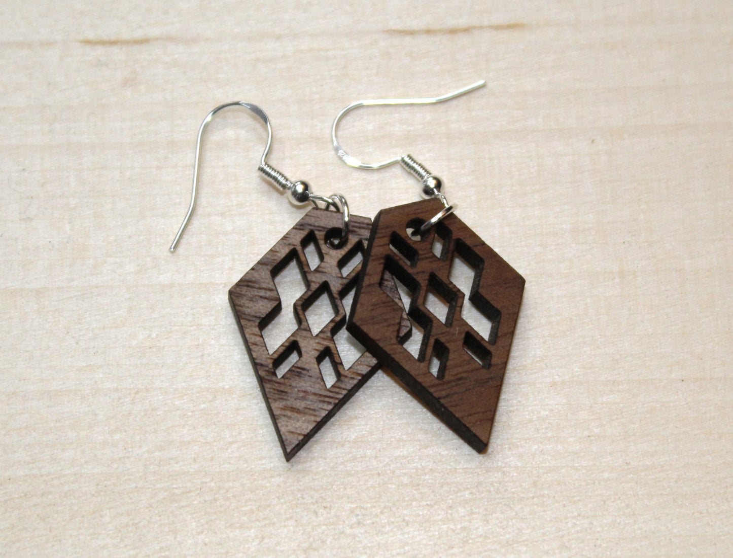 Geometric Diamond Dangle Earrings