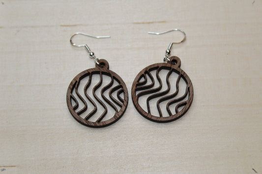 Wavy Circle Dangle Earrings