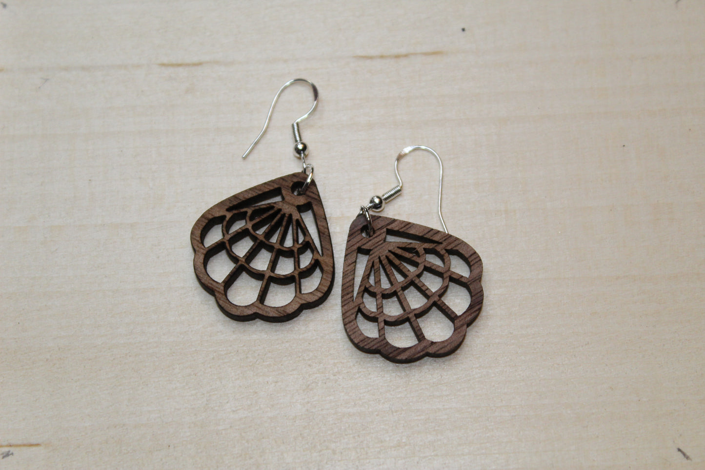 Scalloped Seashell Dangle Earrings