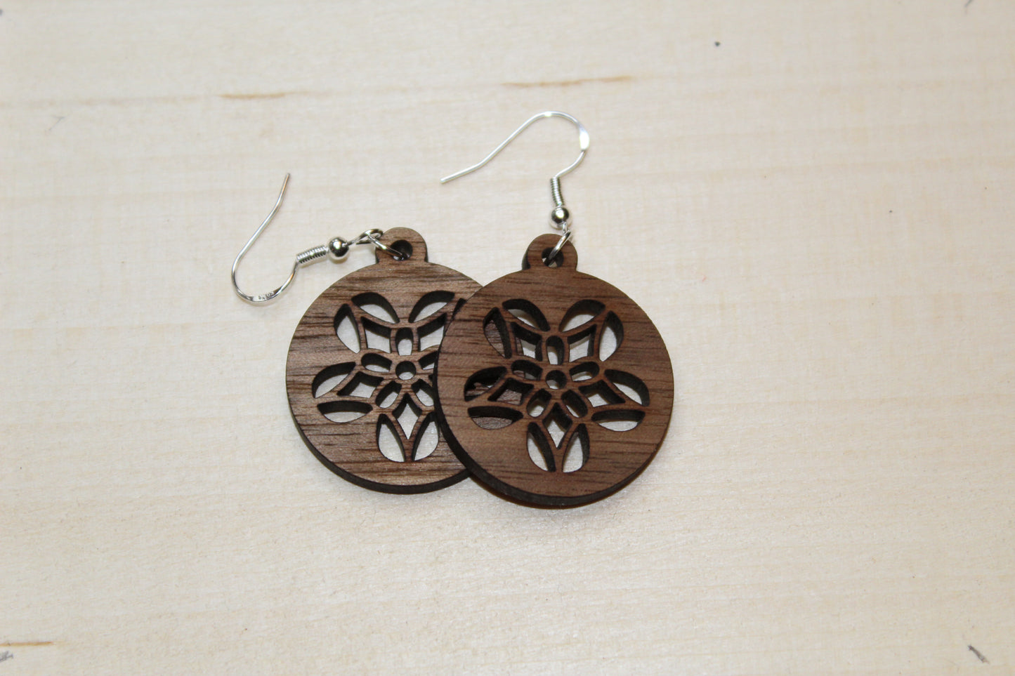 Floral Circle Dangle Earrings