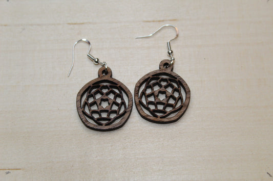 Floral Wheel Dangle Earrings