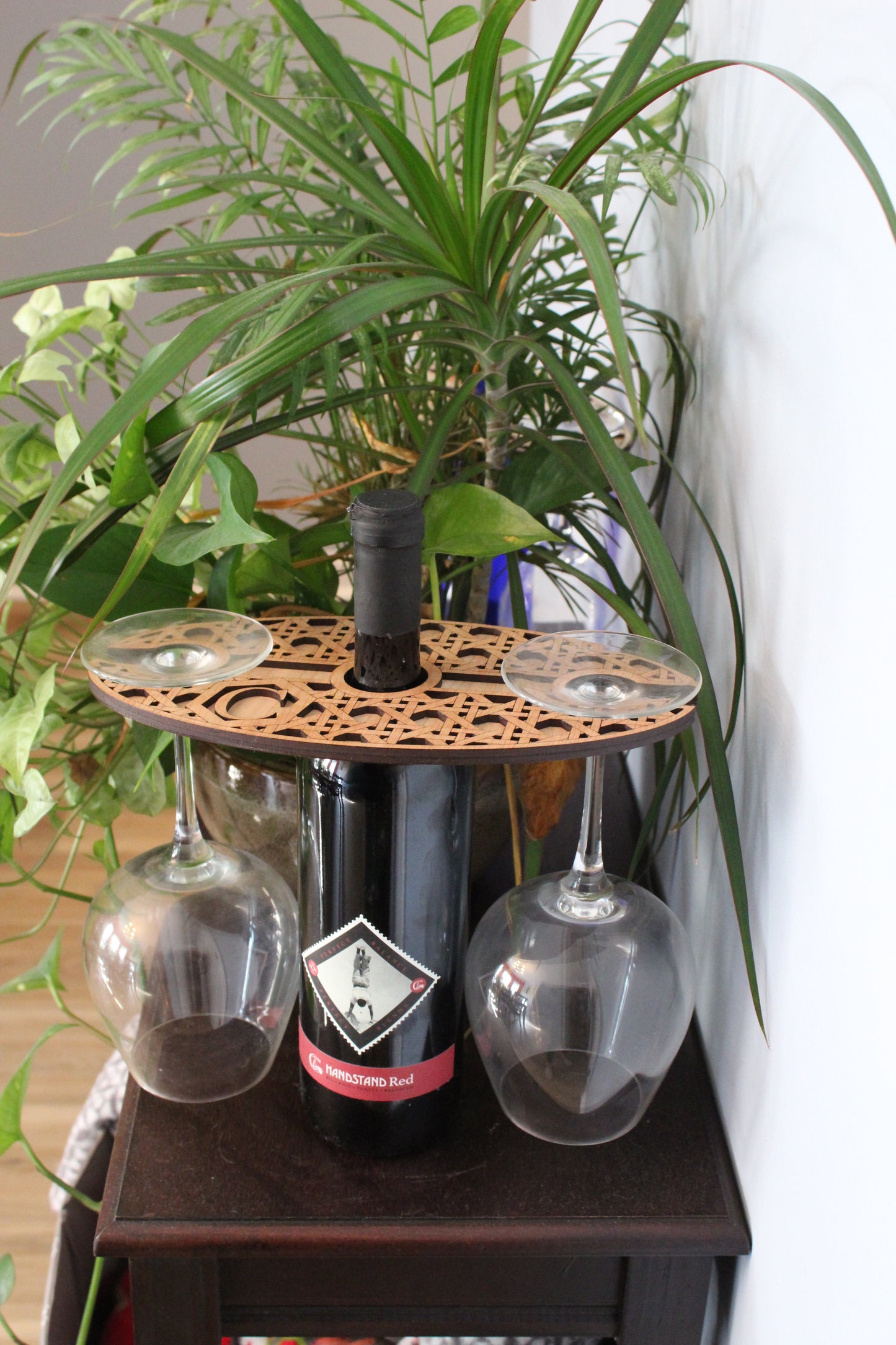 Cane Weave Rattan Monogram Wine Server
