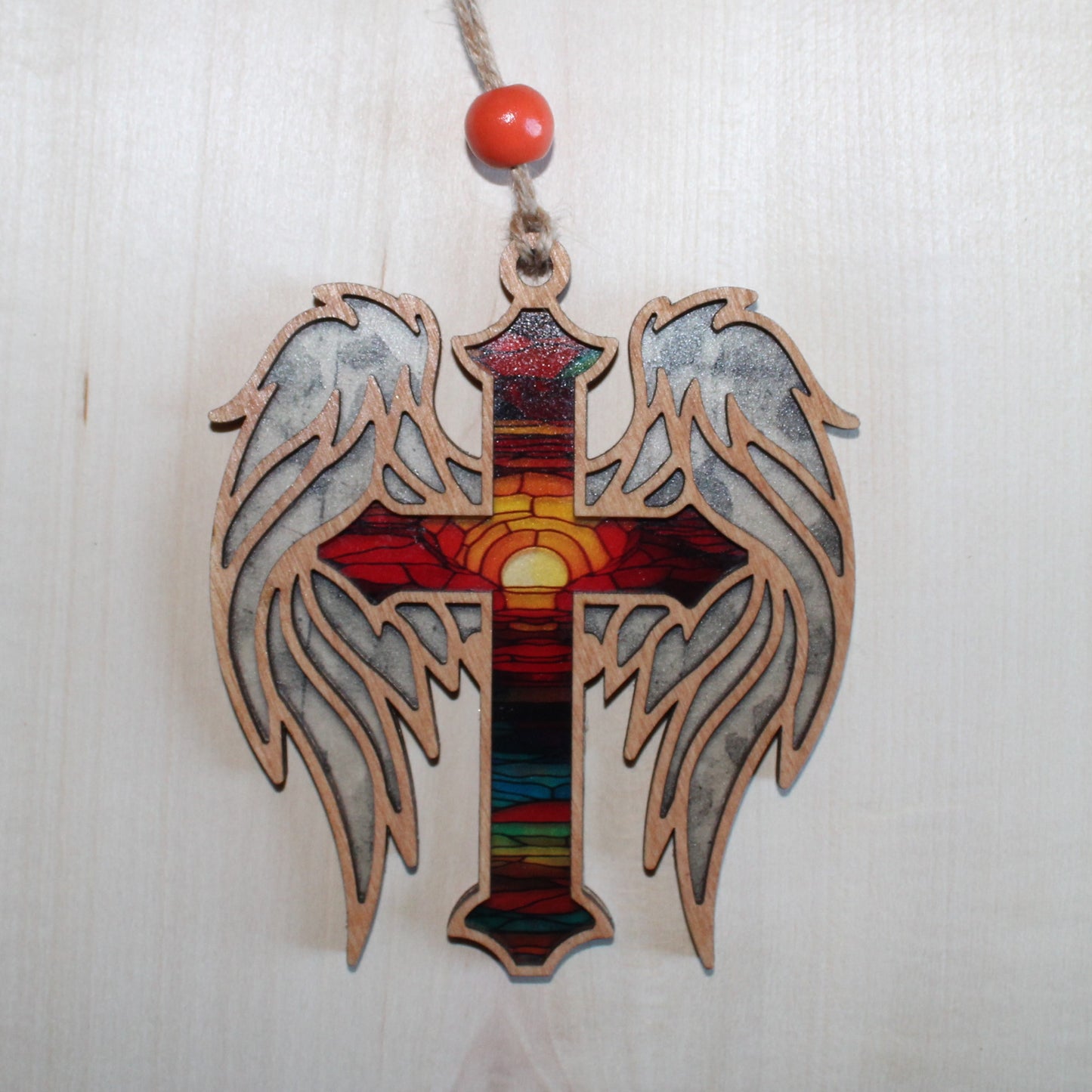 Cross with Wings Suncatcher