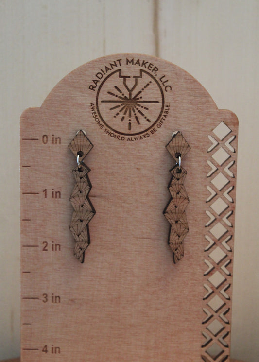 Line Art Stud Dangle Earrings