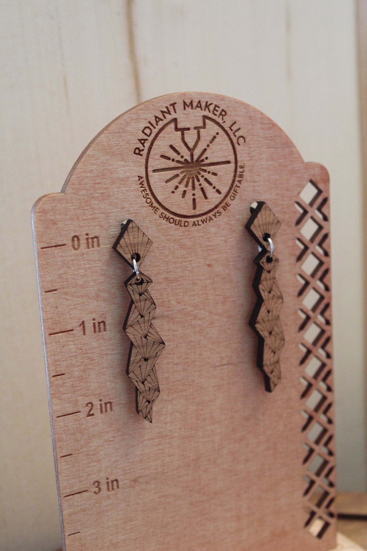 Line Art Stud Dangle Earrings