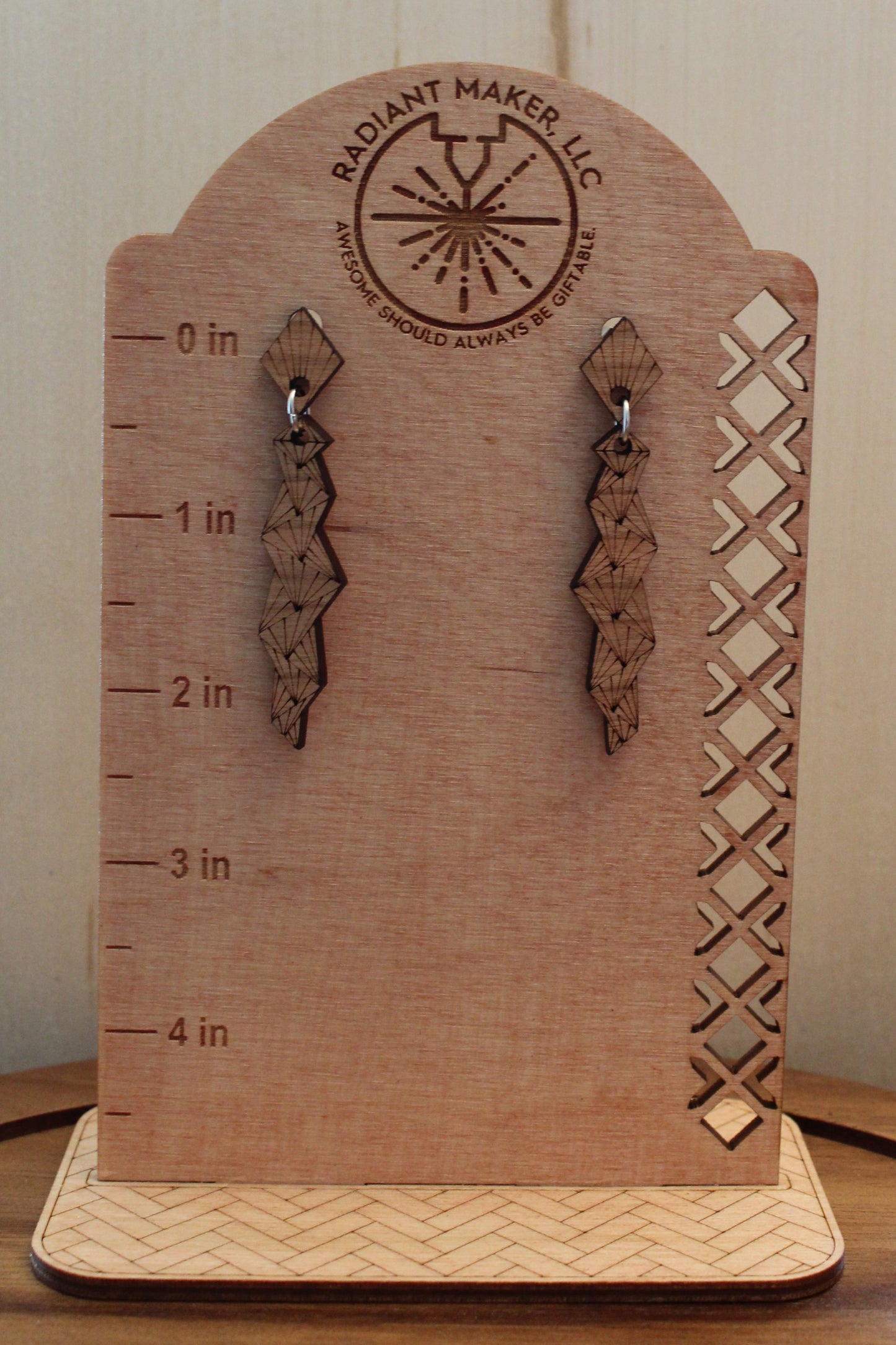 Line Art Stud Dangle Earrings