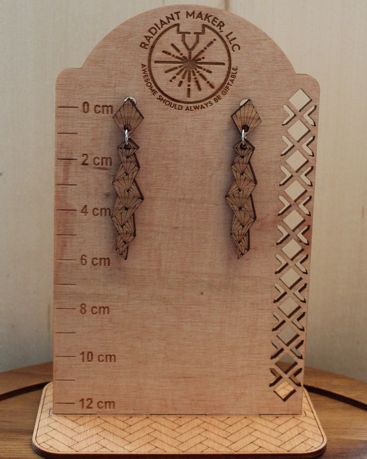 Line Art Stud Dangle Earrings