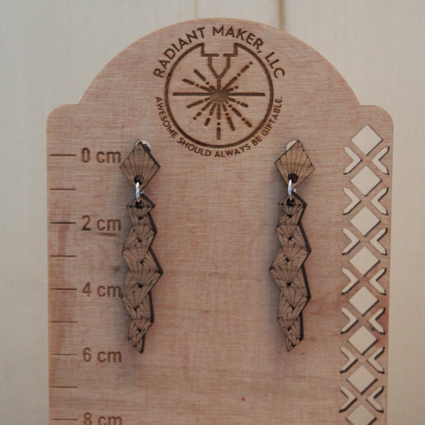 Line Art Stud Dangle Earrings