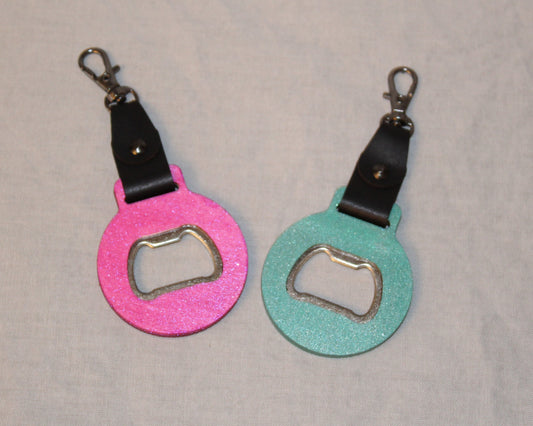 Shimmery Glitter Keychain Bottle Opener