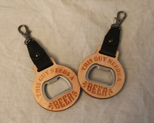 This Guy Needs a Beer Keychain Bottle Opener