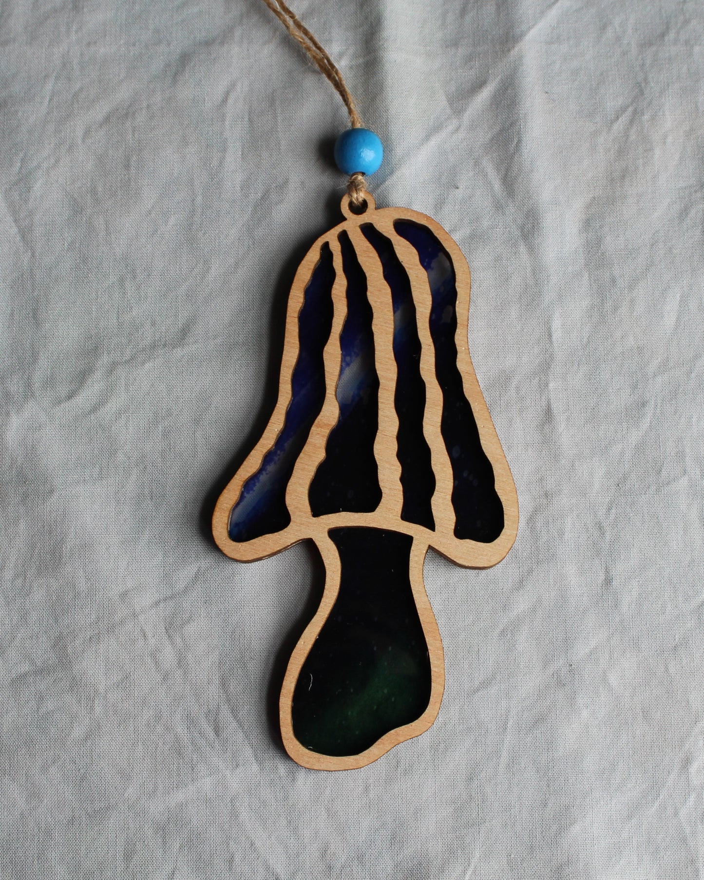 Morel Mushroom Wooden Suncatcher - Large & Mini Sizes