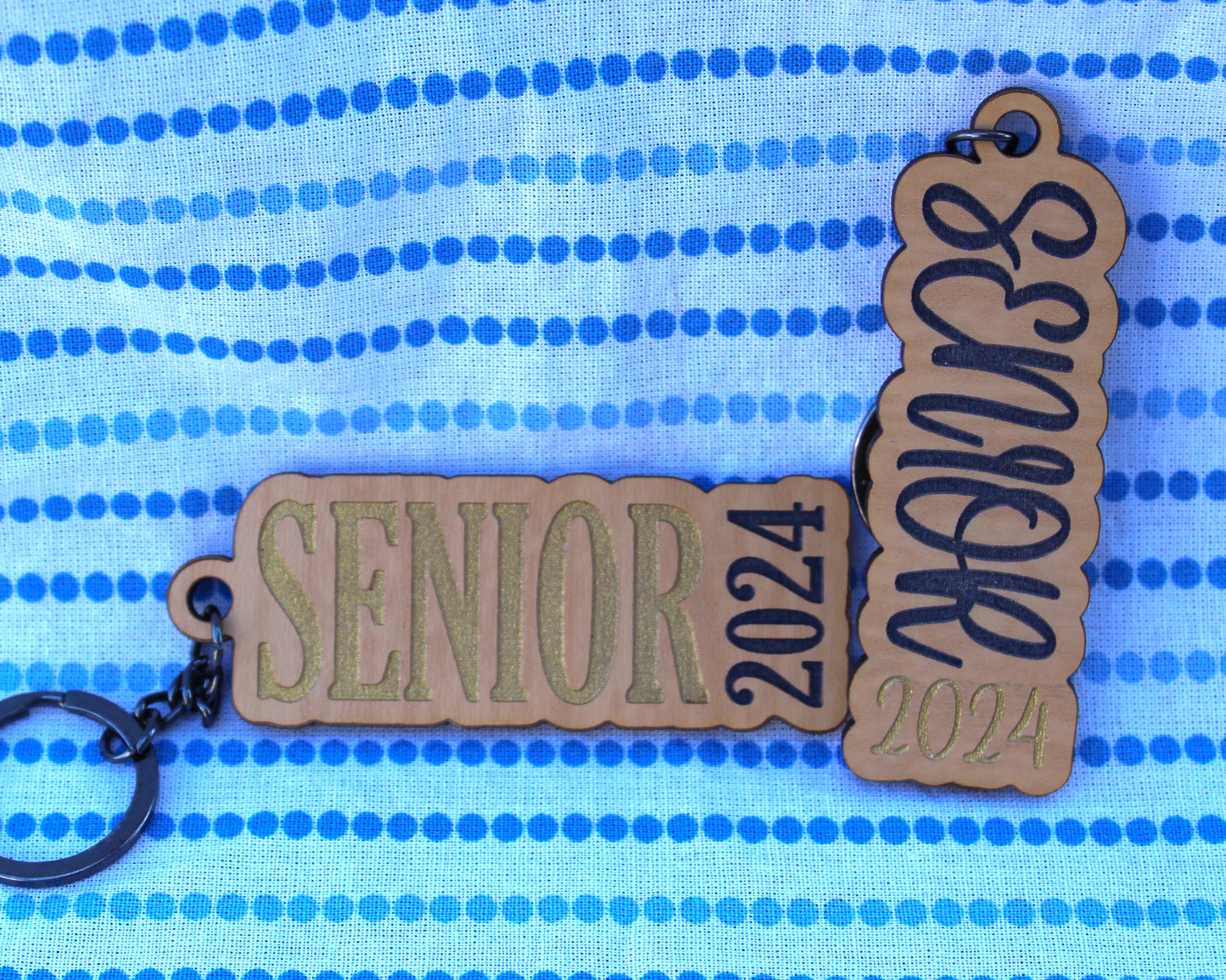 Senior Keychain | Wooden | School Colors | Graduation Gift