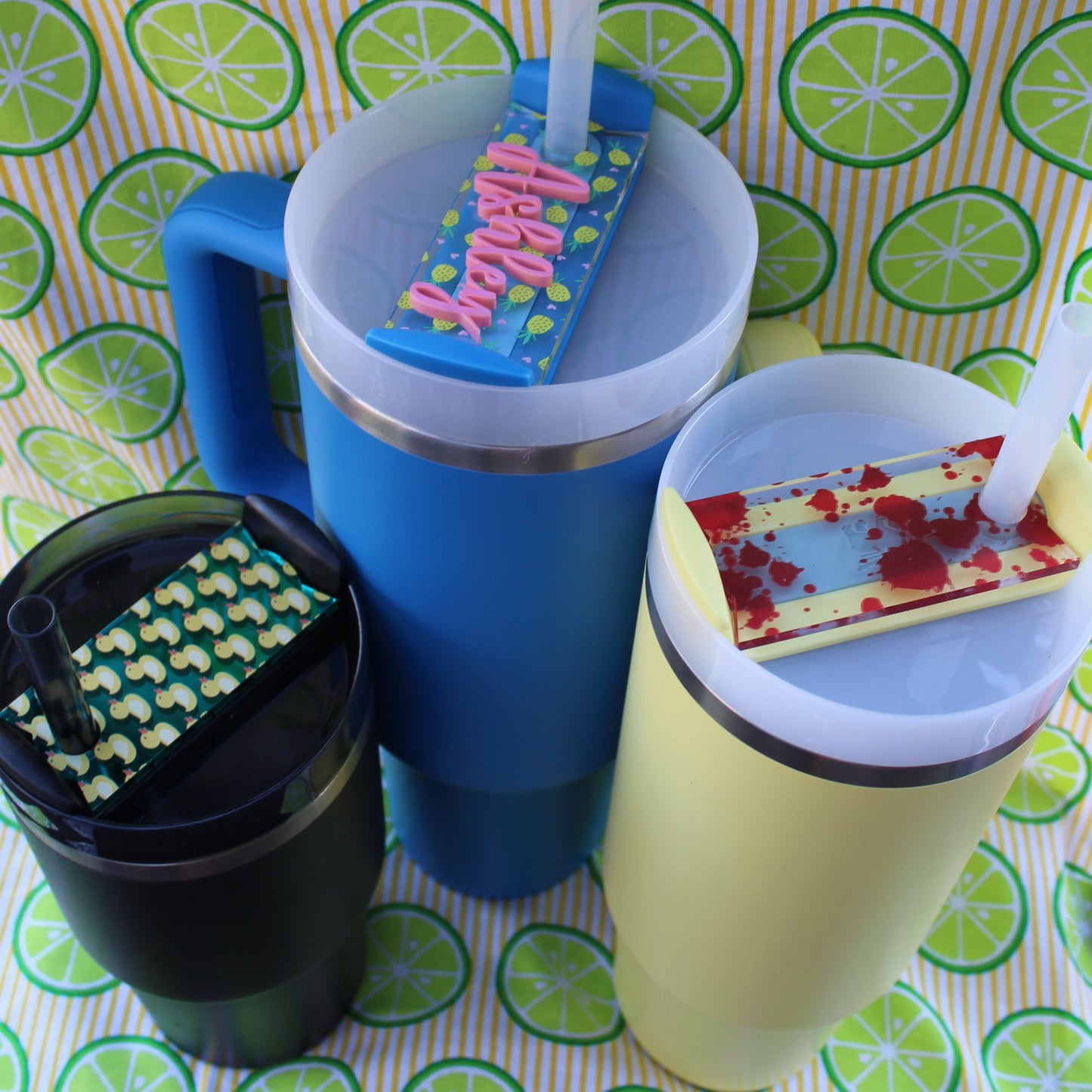 Tumbler Toppers for 40oz, 30oz, and 20oz Branded Tumblers | Round and Tab Styles