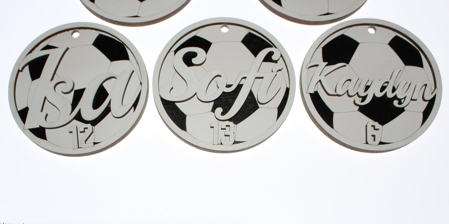 Soccer | Bag Tag | Ornament | Personalized | Name and Number