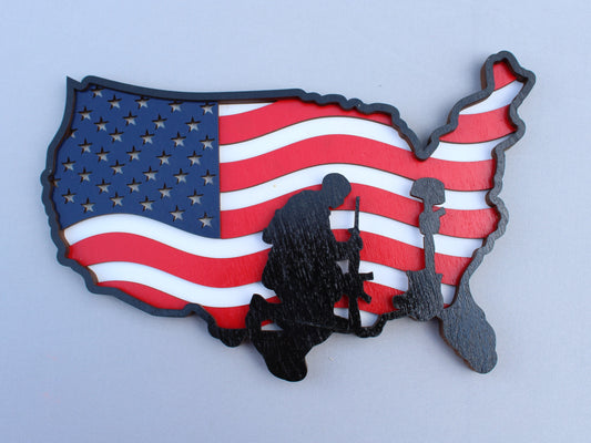 USA Soldier Decor for wall, mantle, office