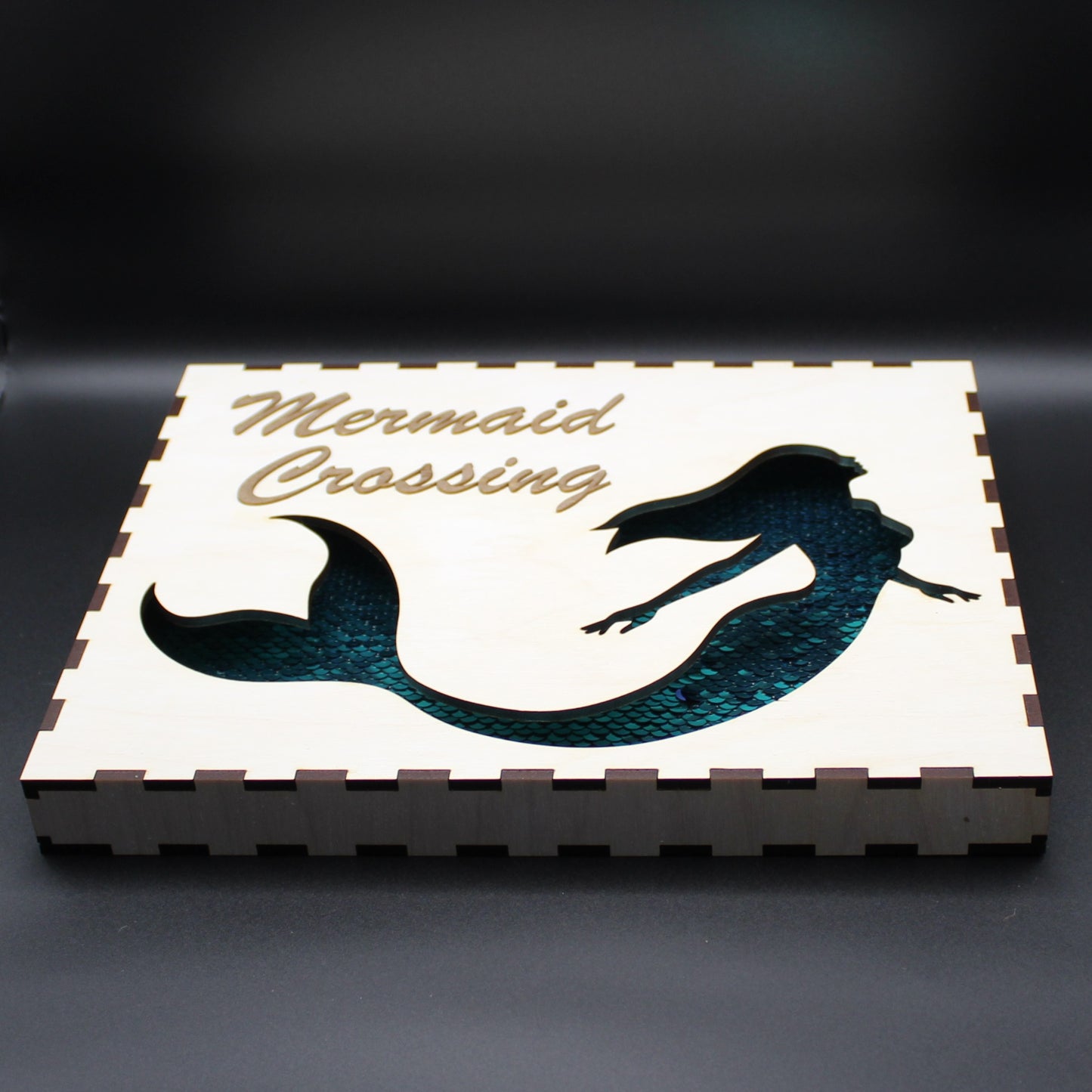 Mermaid Reversible Sequin Shadowbox Wall Decor