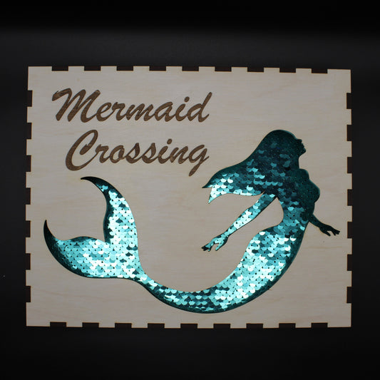 Mermaid Reversible Sequin Shadowbox Wall Decor