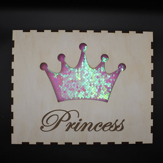 Princess Reversible Sequin Shadowbox Wall Decor