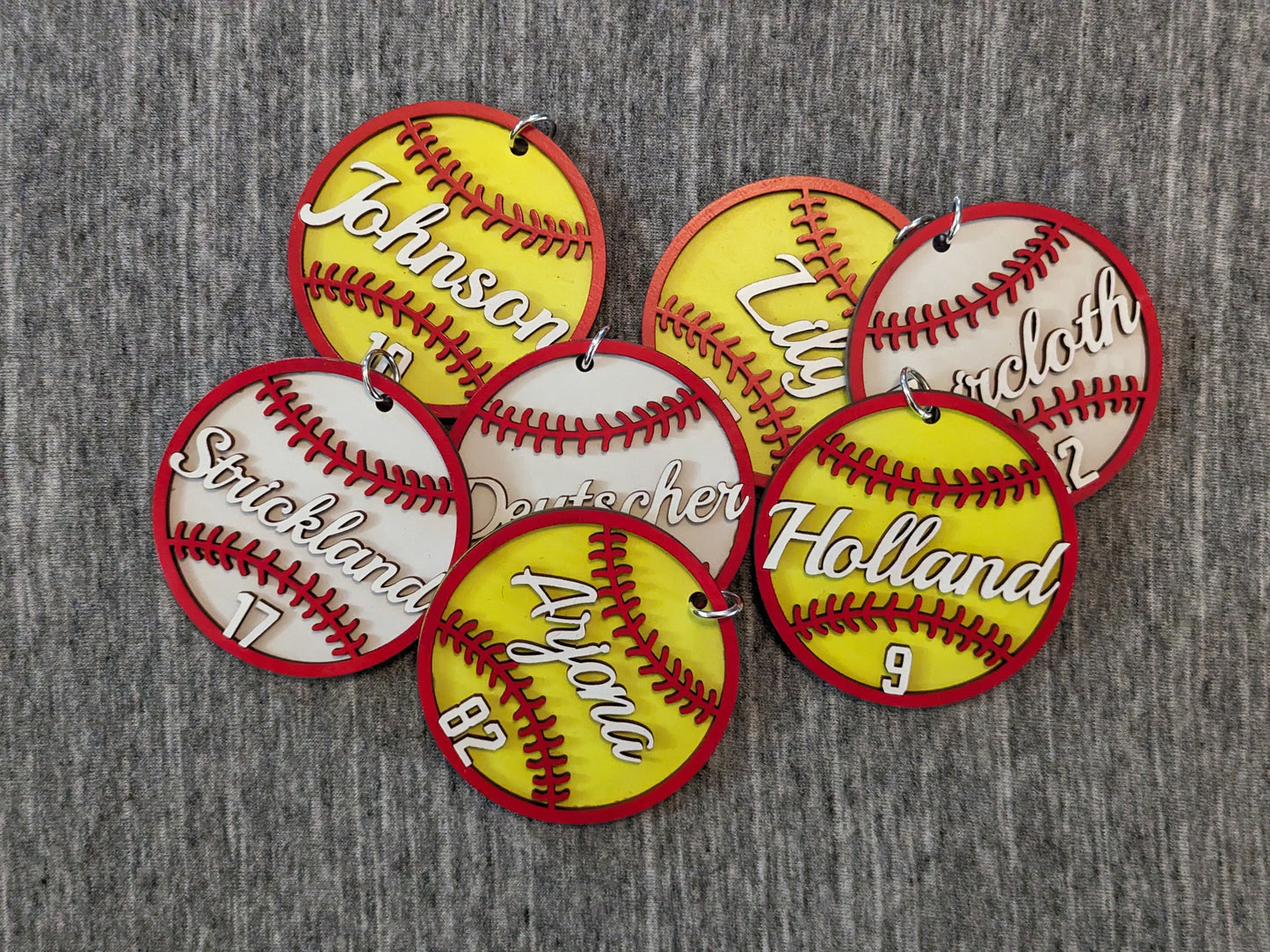 Baseball & Softball | Bag Tag | Ornament | Personalized | Name and Number