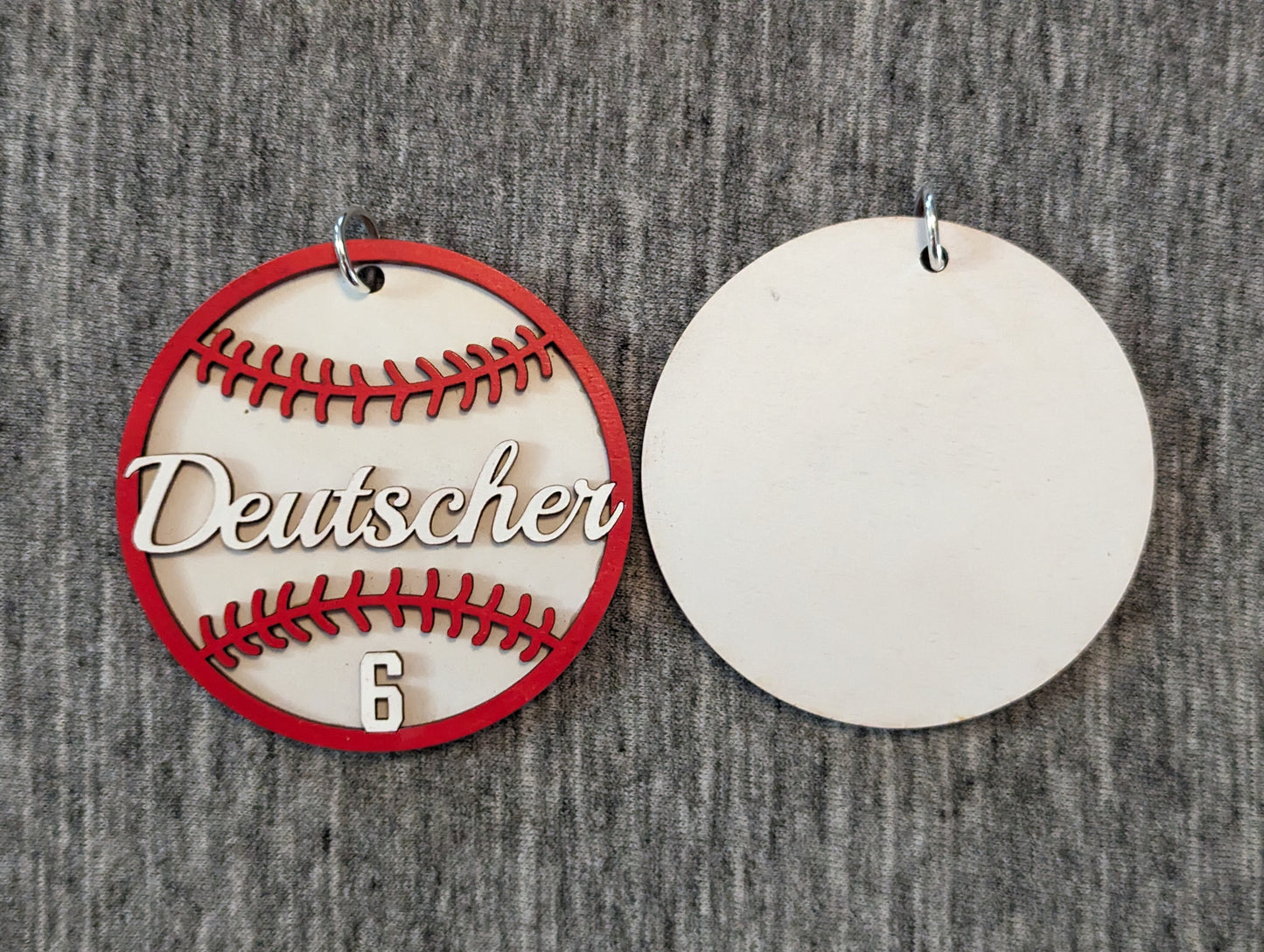 Baseball & Softball | Bag Tag | Ornament | Personalized | Name and Number