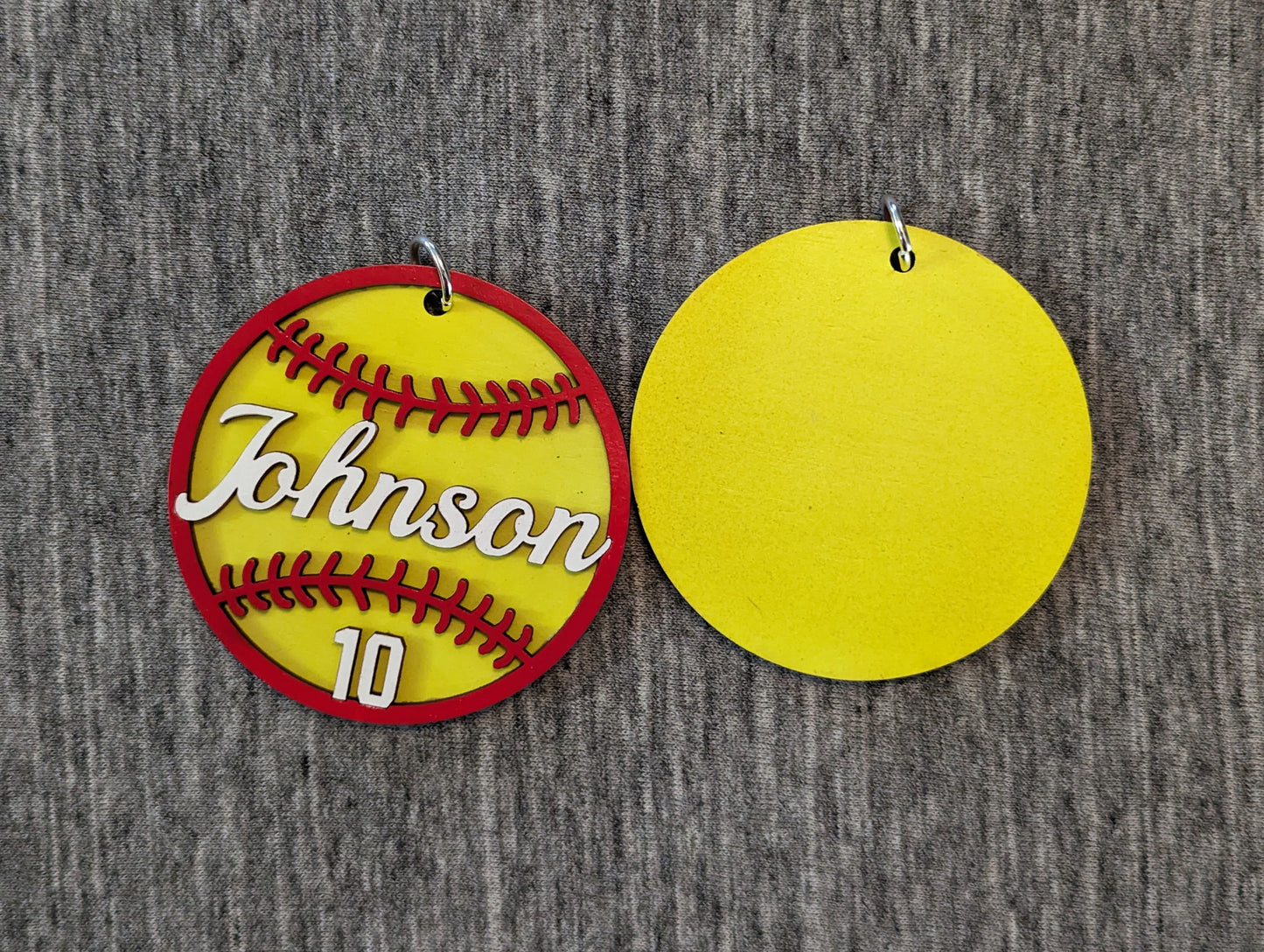 Baseball & Softball | Bag Tag | Ornament | Personalized | Name and Number