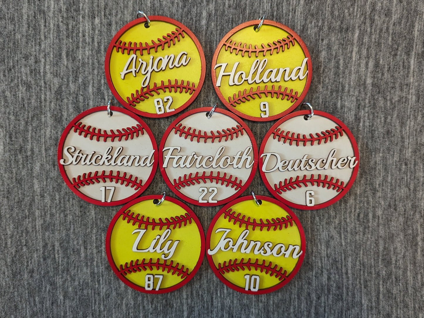 Baseball & Softball | Bag Tag | Ornament | Personalized | Name and Number