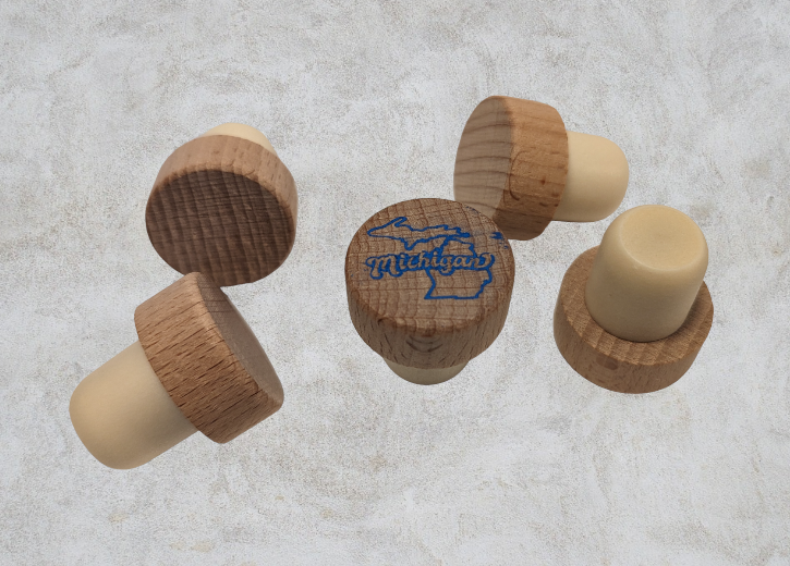Michigan Bubble Letters wine stopper