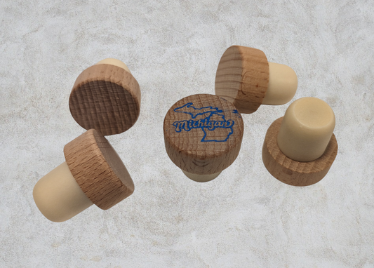Michigan Bubble Letters wine stopper