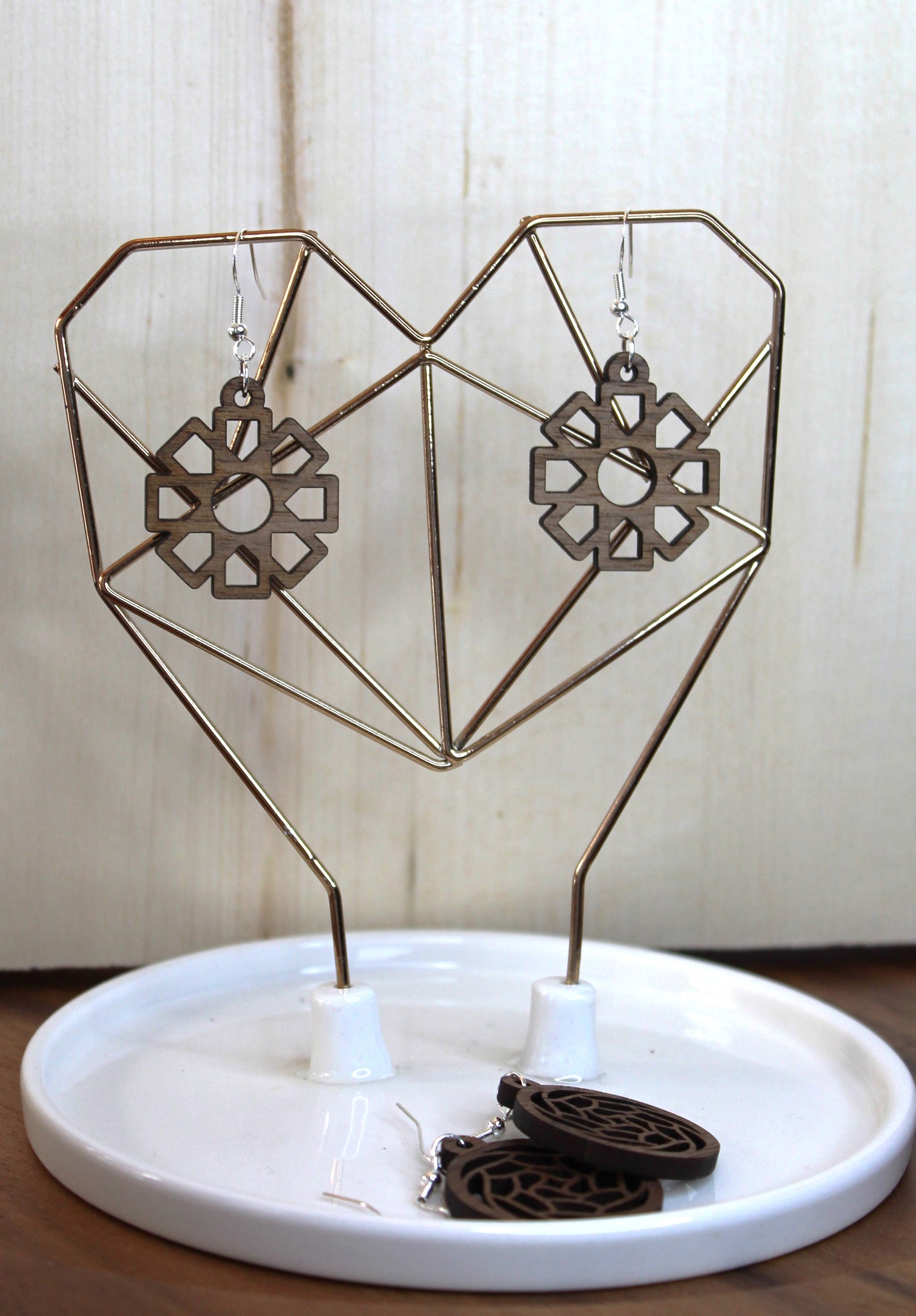 Boxy Flower Dangle Earrings