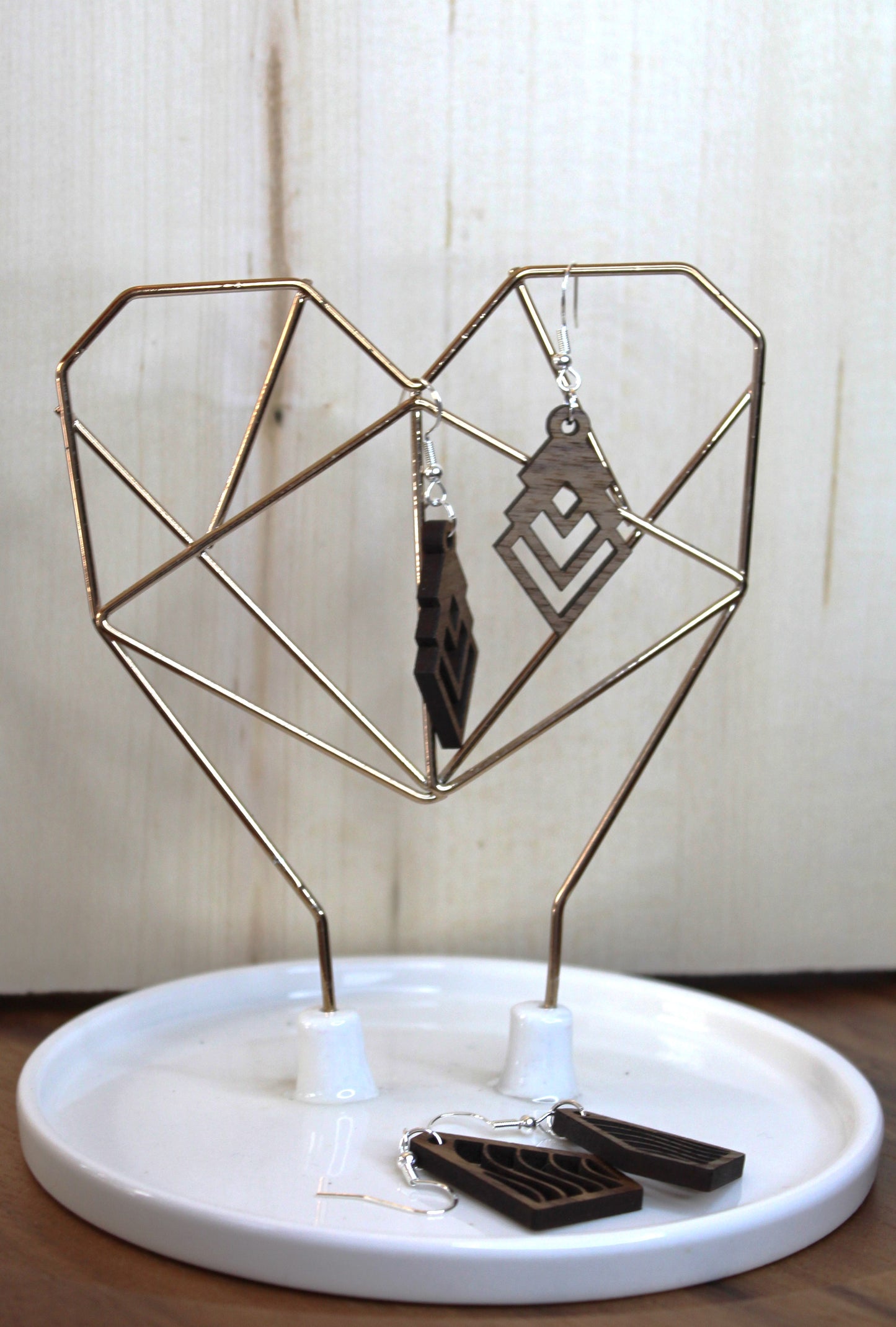 Overlapping Diamonds Dangle Earrings