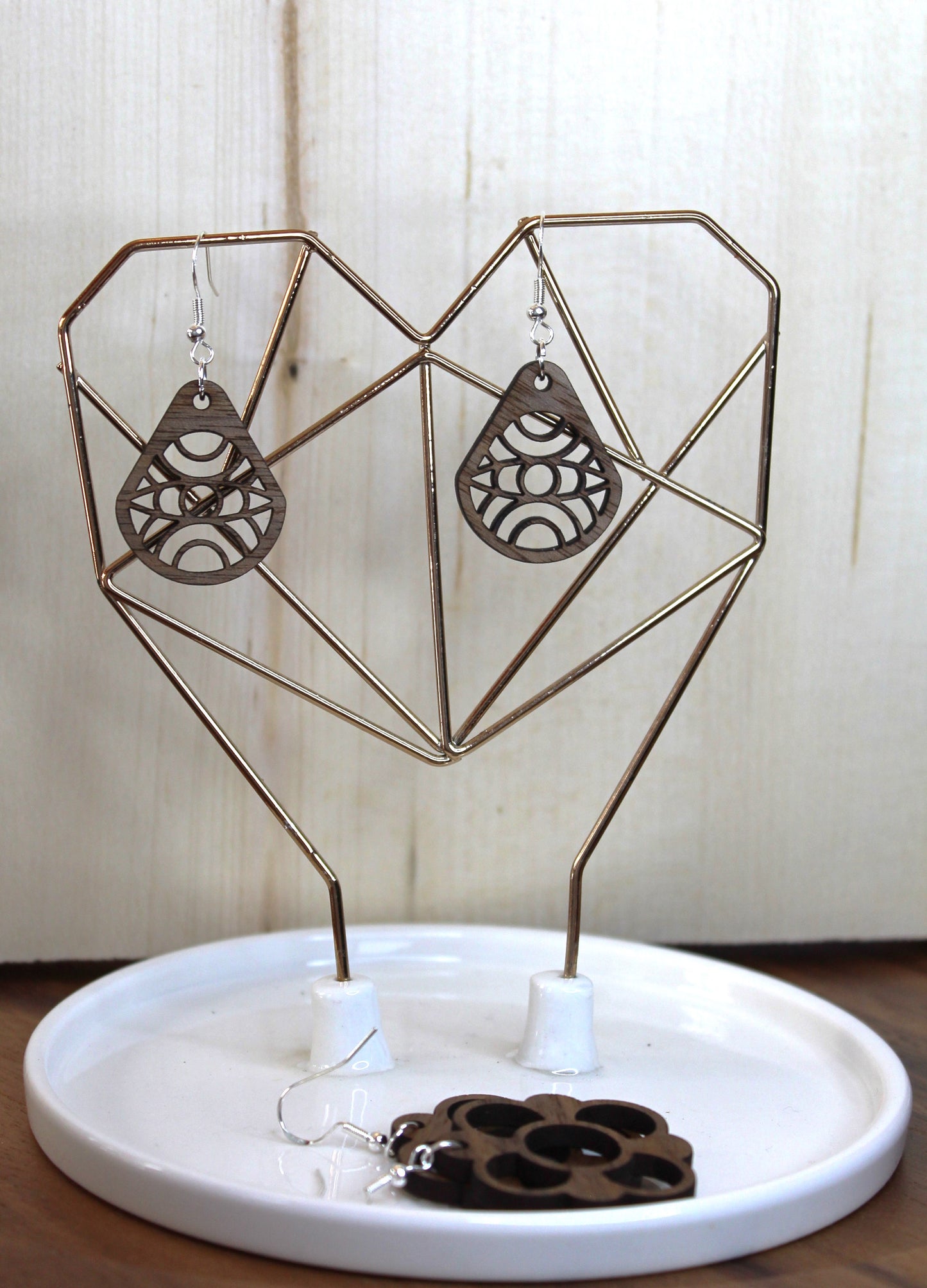 Geometric Teardrop Dangle Earrings