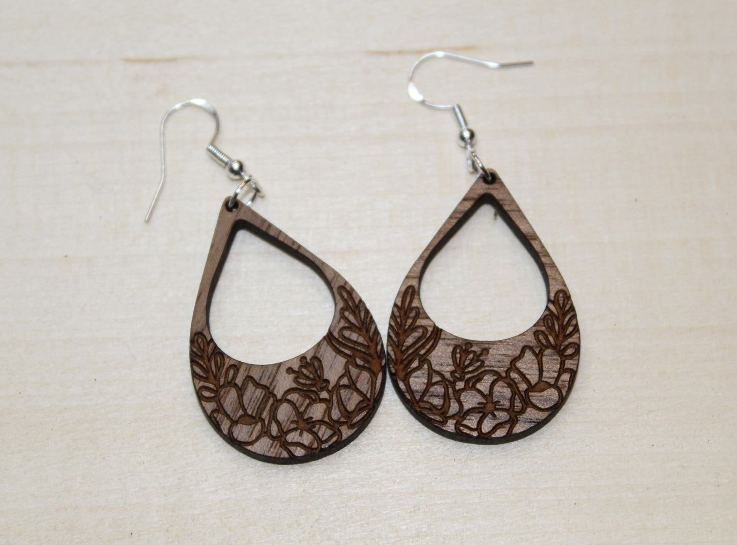 Floral Teardrop Dangle Earrings