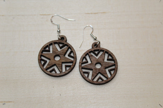 Star Wheel Dangle Earrings