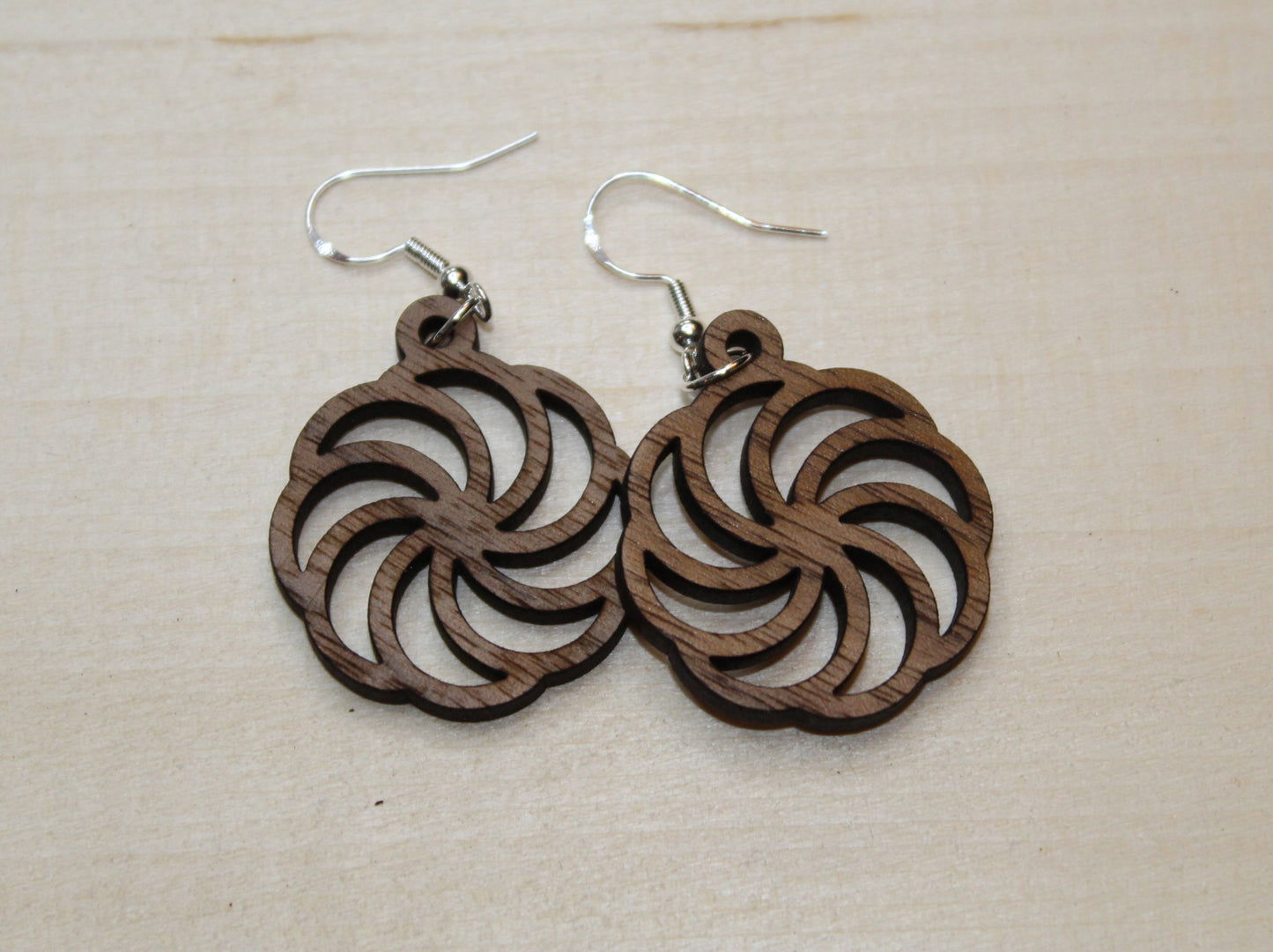 Flower Wheel Dangle Earrings