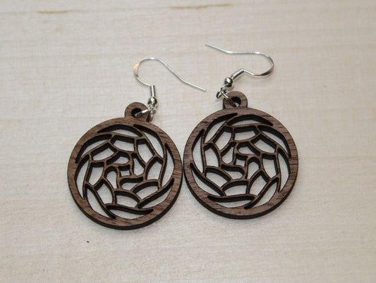 Round Flower Dangle Earrings