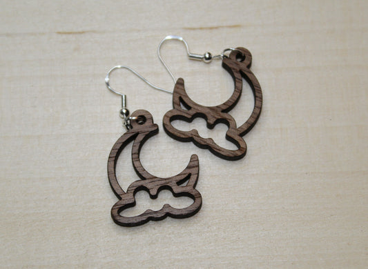 Moon and Cloud Dangle Earrings