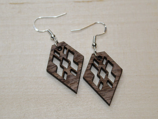 Geometric Diamond Dangle Earrings